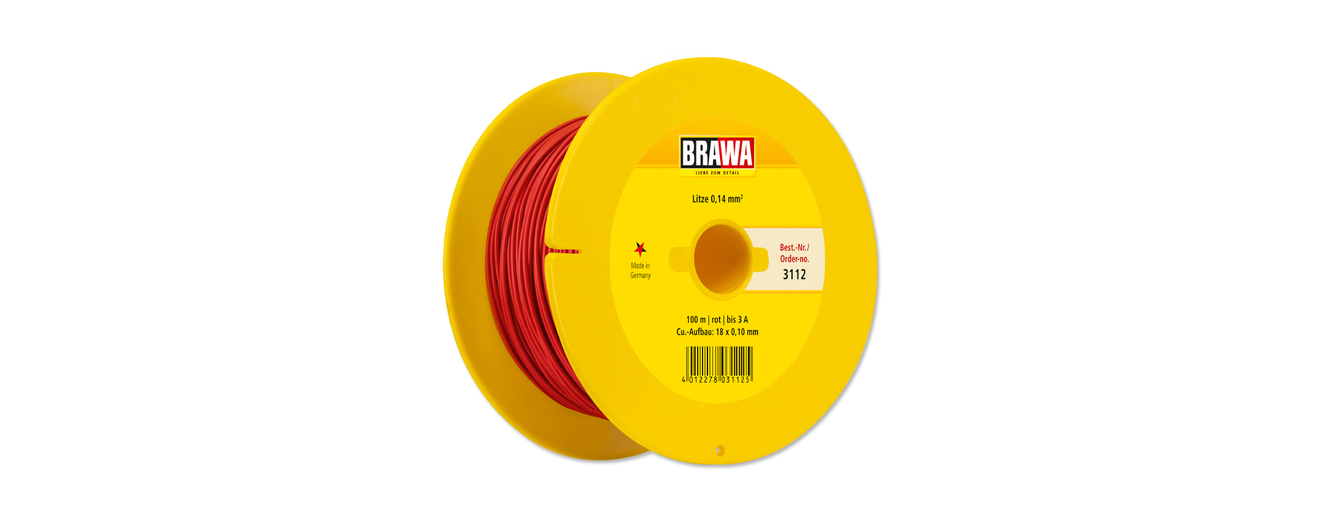 3112 Litze einadrig, rot 0,14 mm² 100 m