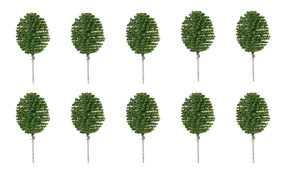 Faller 181594 10 Vorgartenbäume, Thuja, run