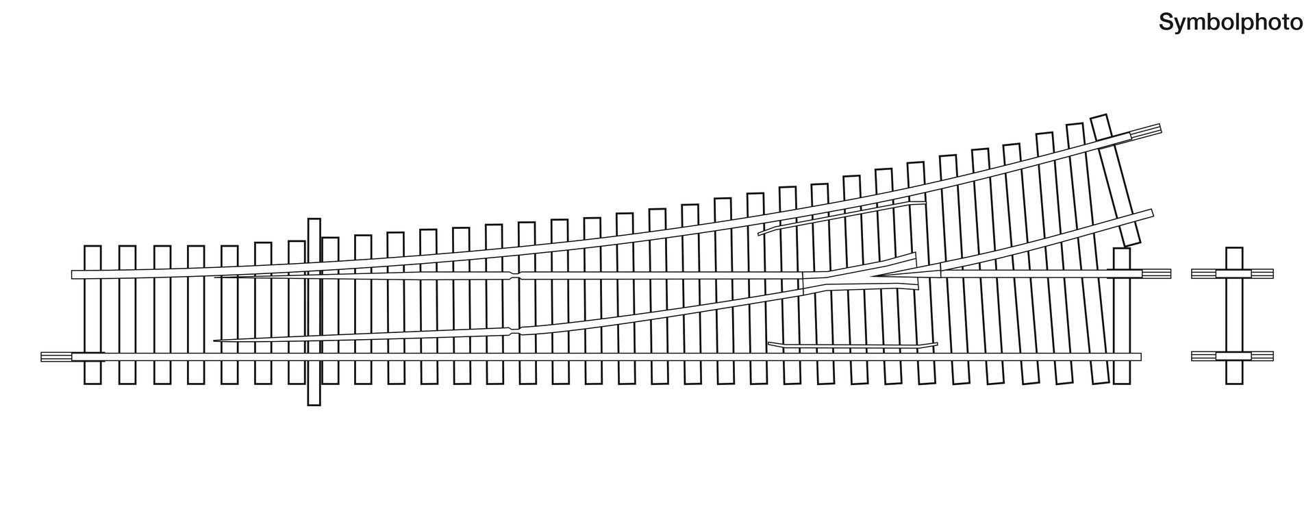 Roco 4042442 Betonschwellen-Weiche links WL 15°