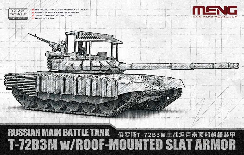 72-015 Russian Main Battle Tank T-72B3M w/Roof