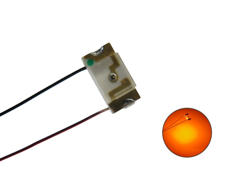 50237 LED SMD 1206 mit Kupferlackdraht orange