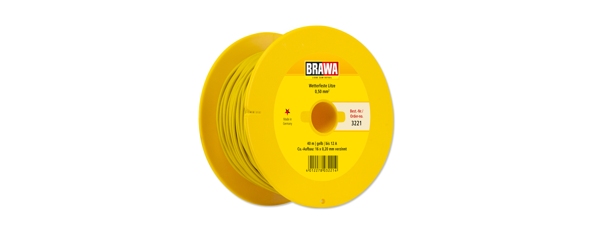 3221 Litze einadrig, gelb 0,50 mm² 40 m