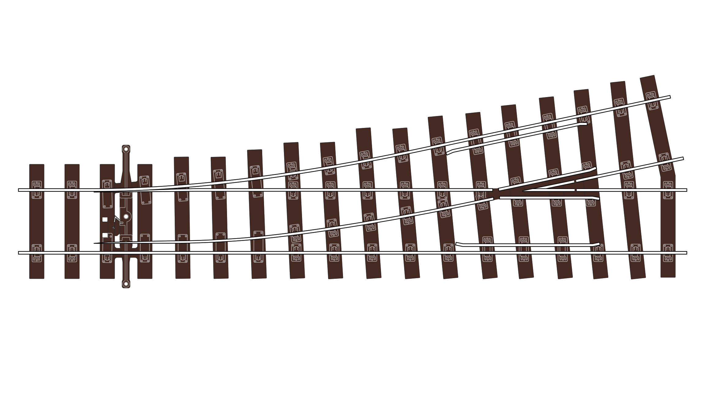 SLU1192 C75 BH Weiche links R610 mm, 12, UNI