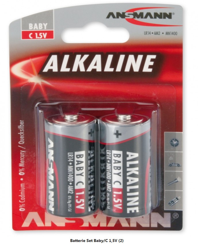 609046 Ansmann Batterie - 2 Baby C 1,5V