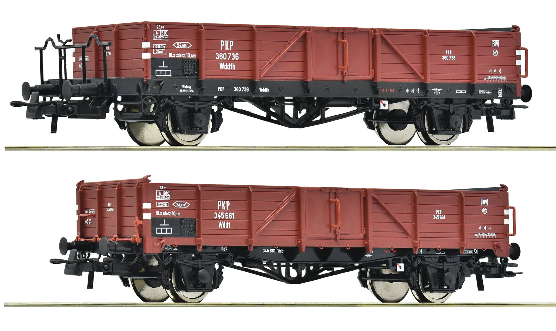 6600150 PKP off. Güterwagen Wddt Set 2tlg. Ep.3