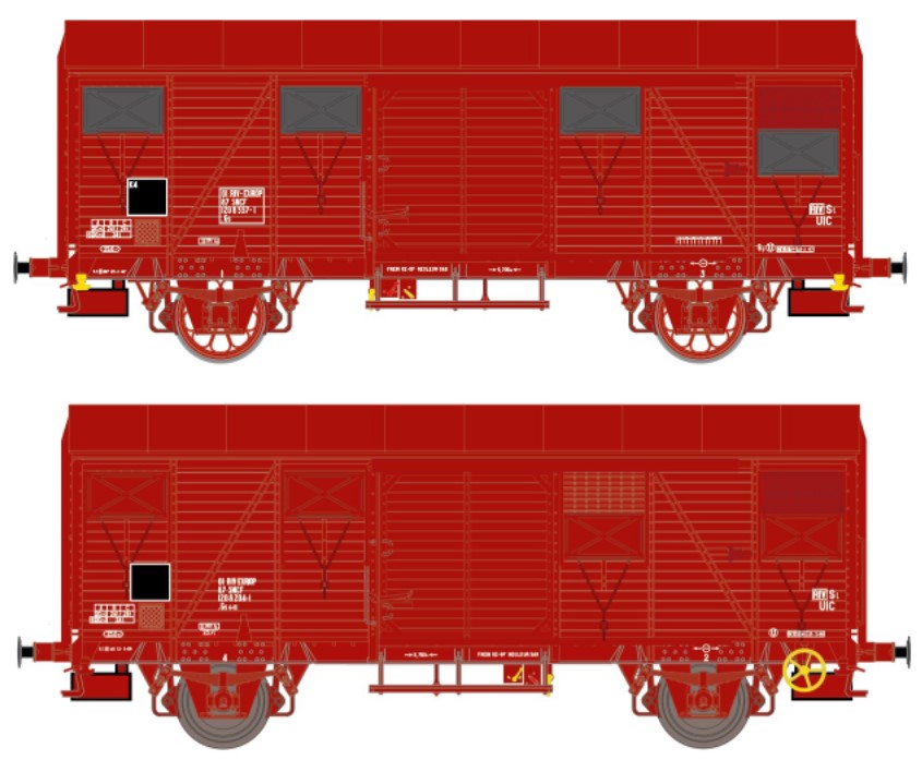 20924 SNCF ged. Güterwagen Gs Set 2-tlg. Ep.4