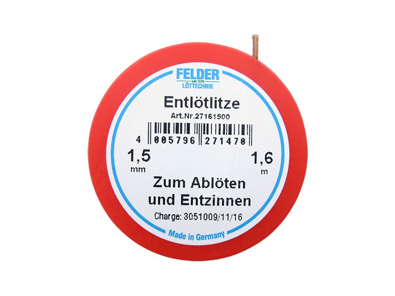 27147 Entlötlitze - rot 1,0mm breit 1,6m lang