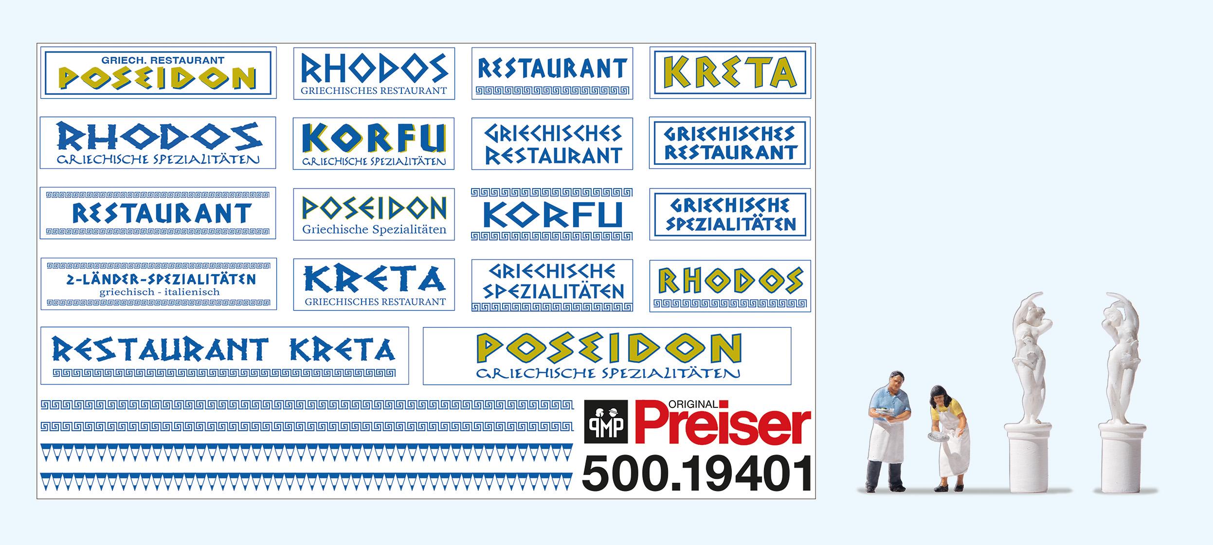 Preiser 19401 Zubehörset Griechisches Restaurant.