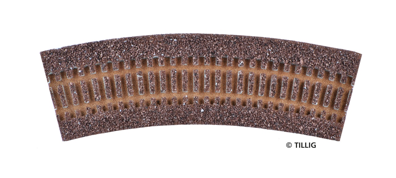 86502 Gleisbett. Elite gebogen R11 30°, dunkel
