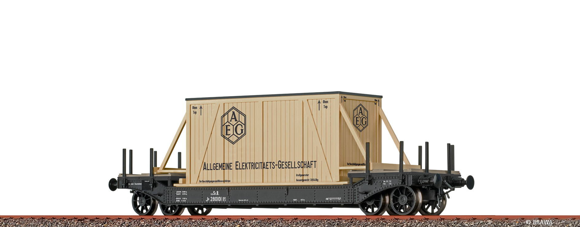 Brawa 47916 k.k.St.B. Güterwagen Tiefladewagen Ep.1