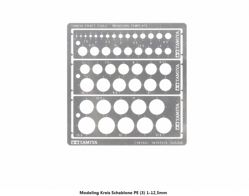 74150 Modeling Kreis Schablone PE (3) 1-12,5mm