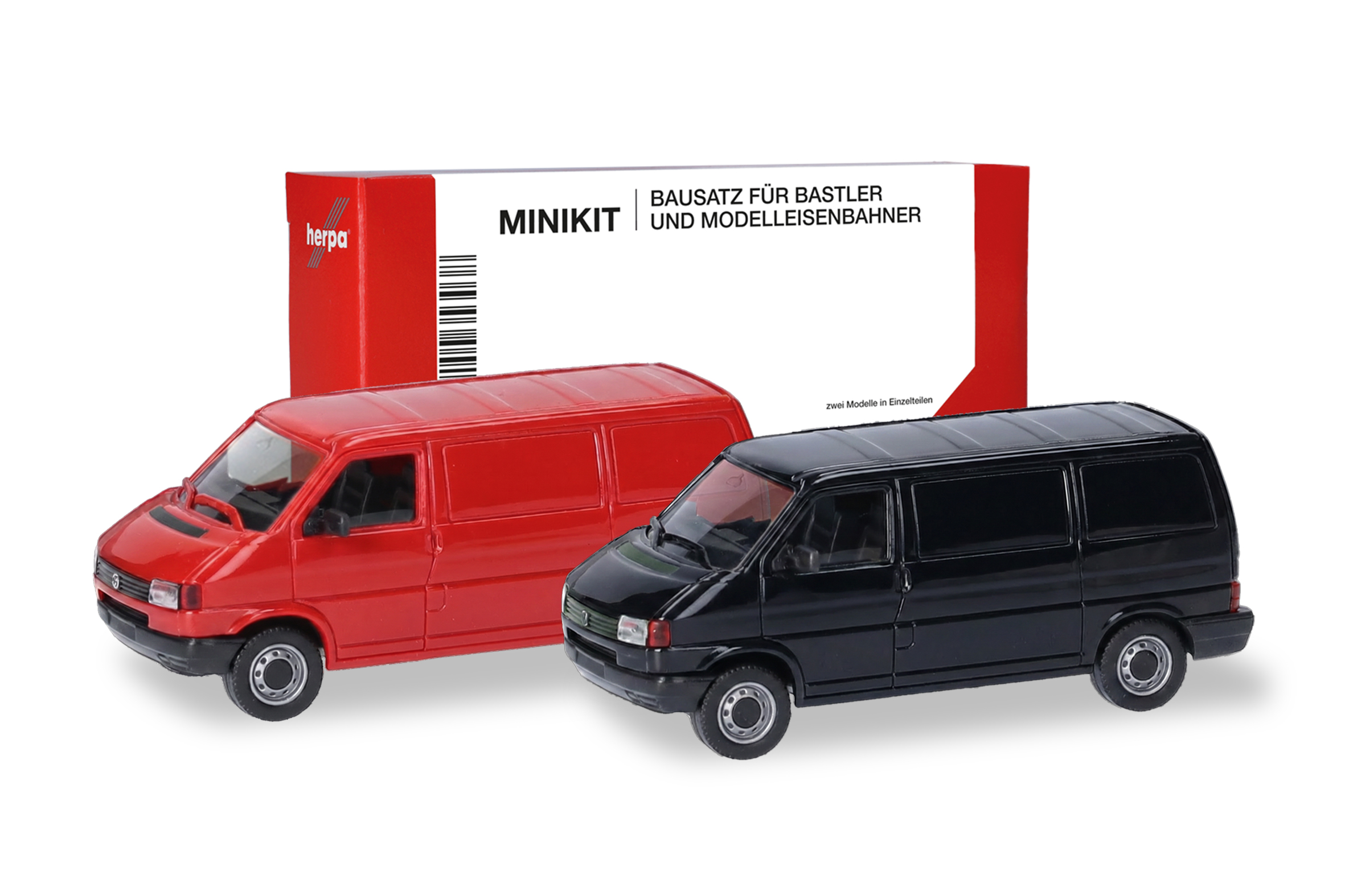 012386-005 MiniKit: VW T4 Kasten rot/schwarz