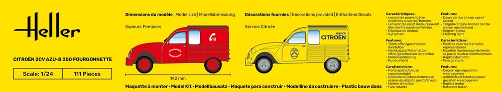 Heller 82701 Citroen 2CV AZU-B 250 Fourgonette