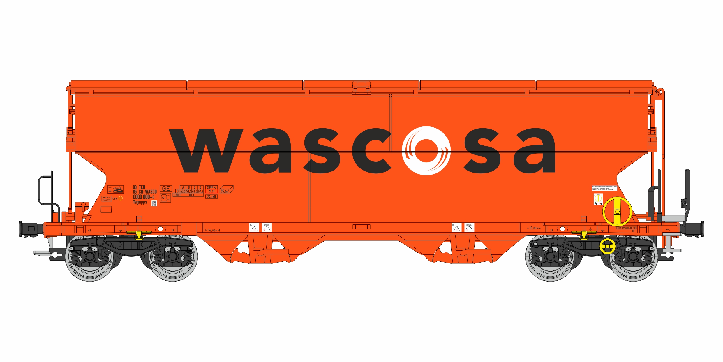 96300001 Wascosa Schüttgutwagen Tagnpps 95 Ep.6