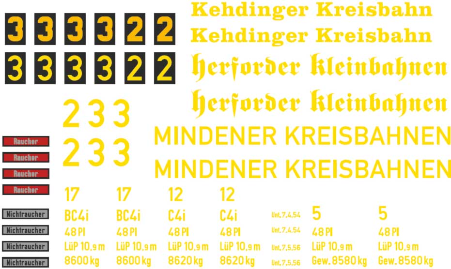Weinert 9112 Speisewagenschilder