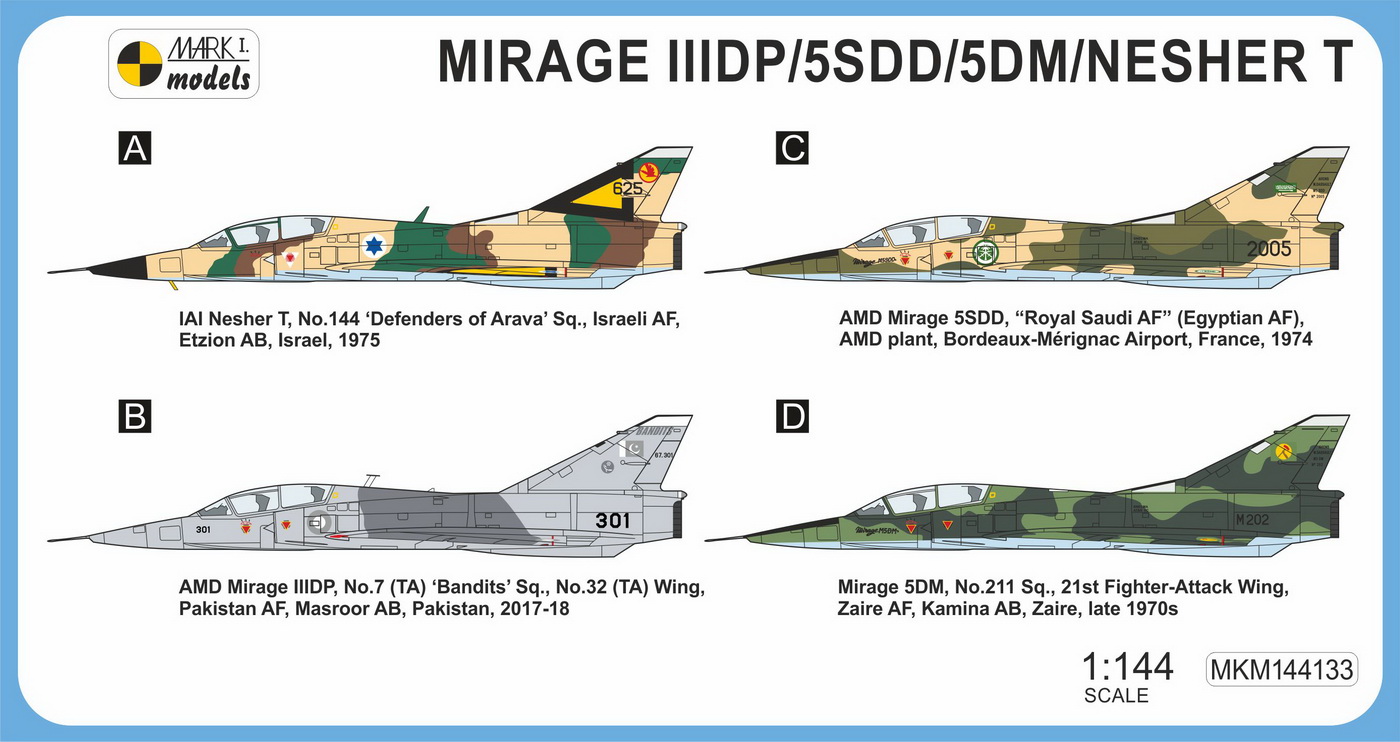 Mark 1 MKM144133 Mirage IIIDP/5SDD/5DM/Nesher T