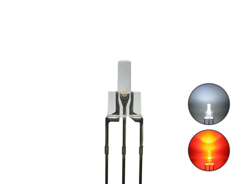 50814 DUO Bi-Color LED 2mm lang klar 3pin Ano