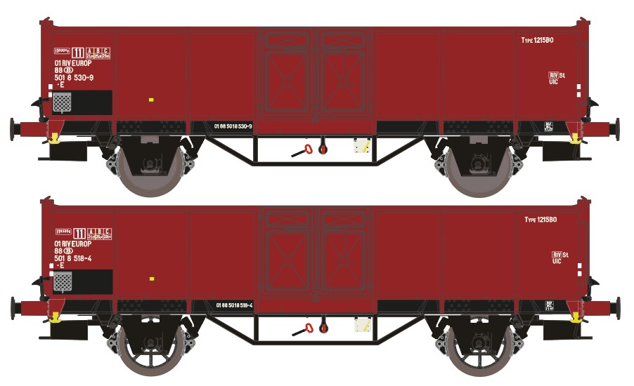 Exact-train 23982 SNCB offener Güterwagen-Set Ep.3c/4a