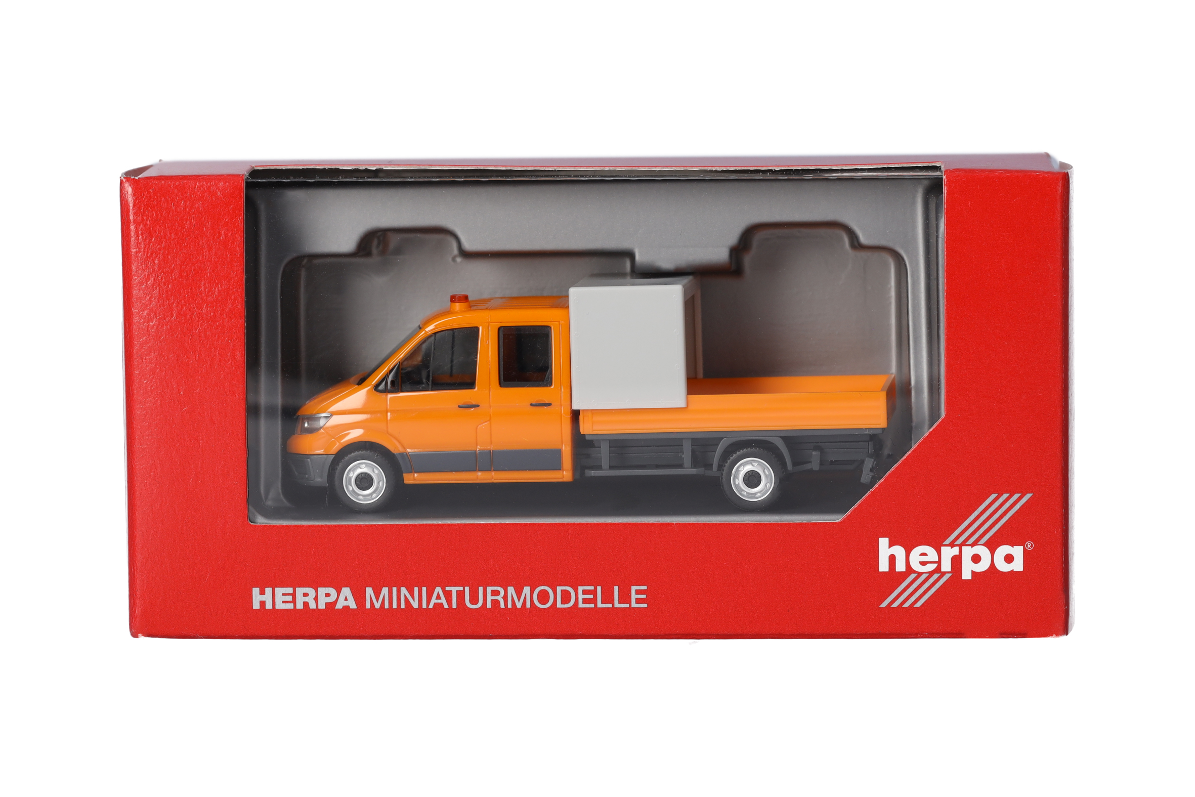 Herpa 099141 MAN TGE DoKa Pritsche kommunalorange