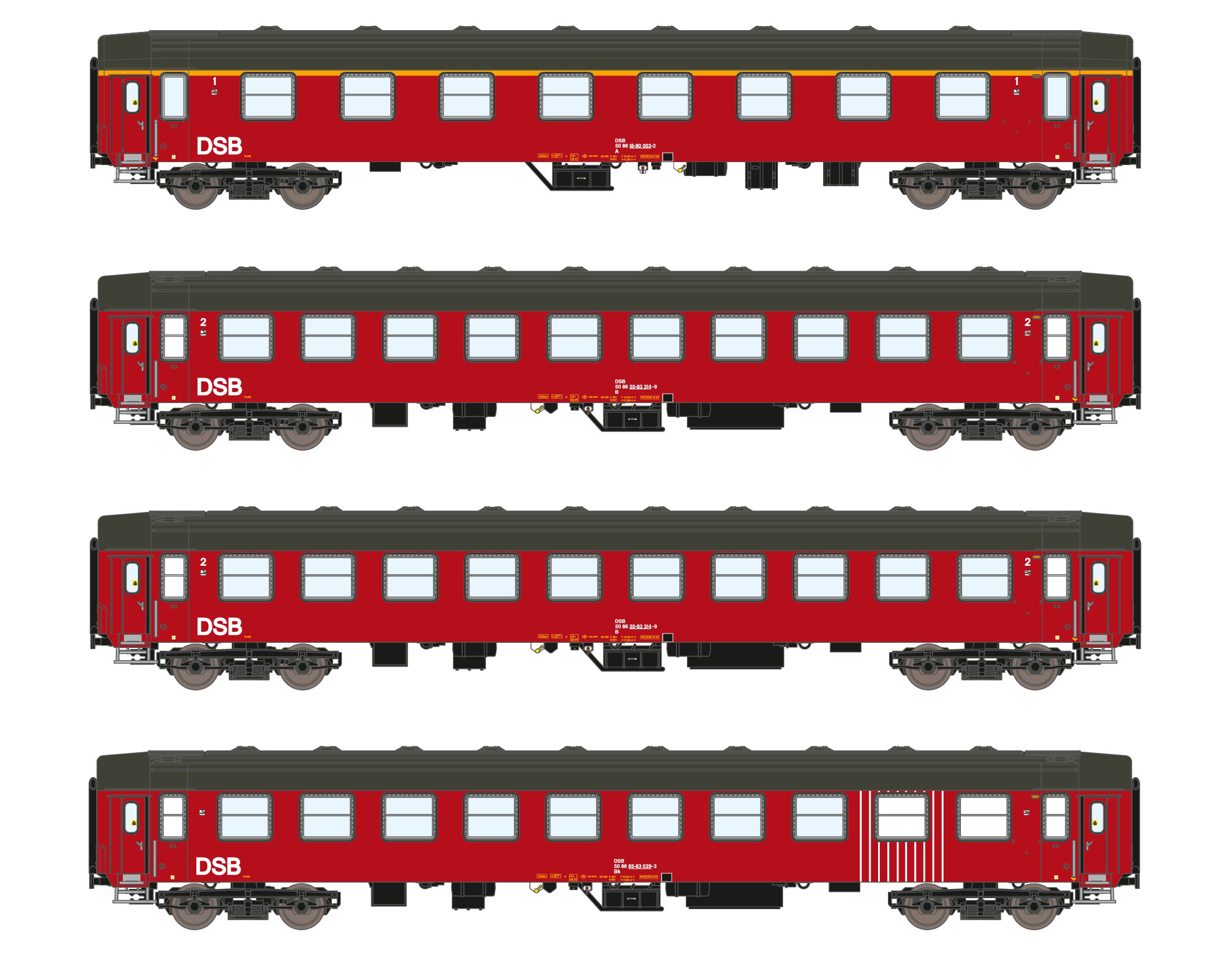 25101 DSB Personenwagen-Set 4-tlg Ep.4