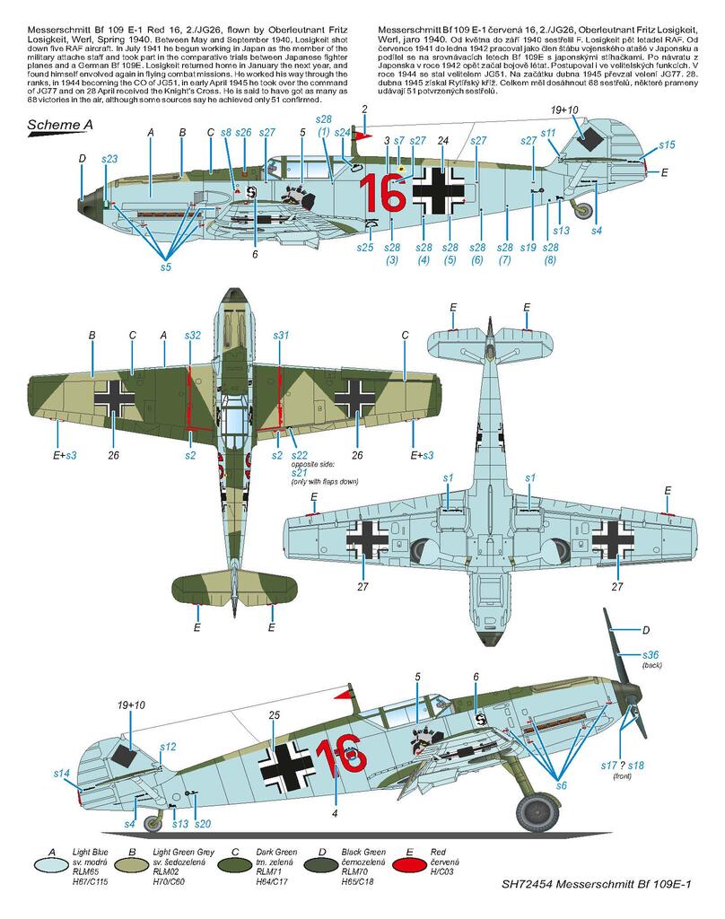 Special Hobby SH72454 Messerschmitt Bf 109E-1 'EMIL'