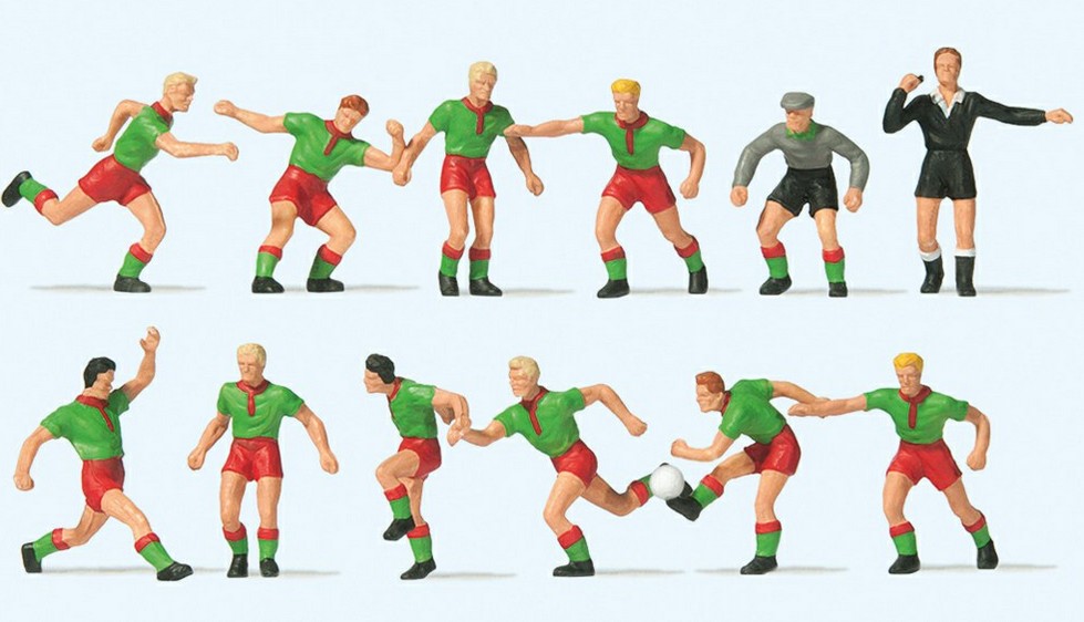 Preiser 10757 Fussballmannschaft.Grüne Trikots,