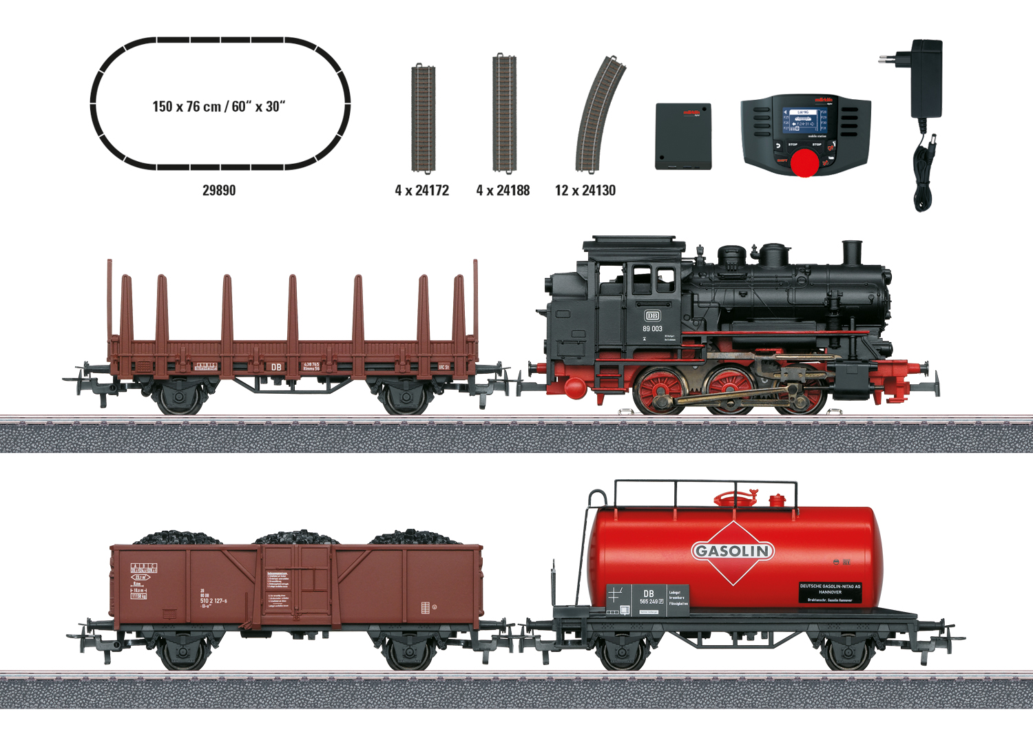 Märklin 29890 Dig.-Startpackung Güterzug mit BR 89.0
