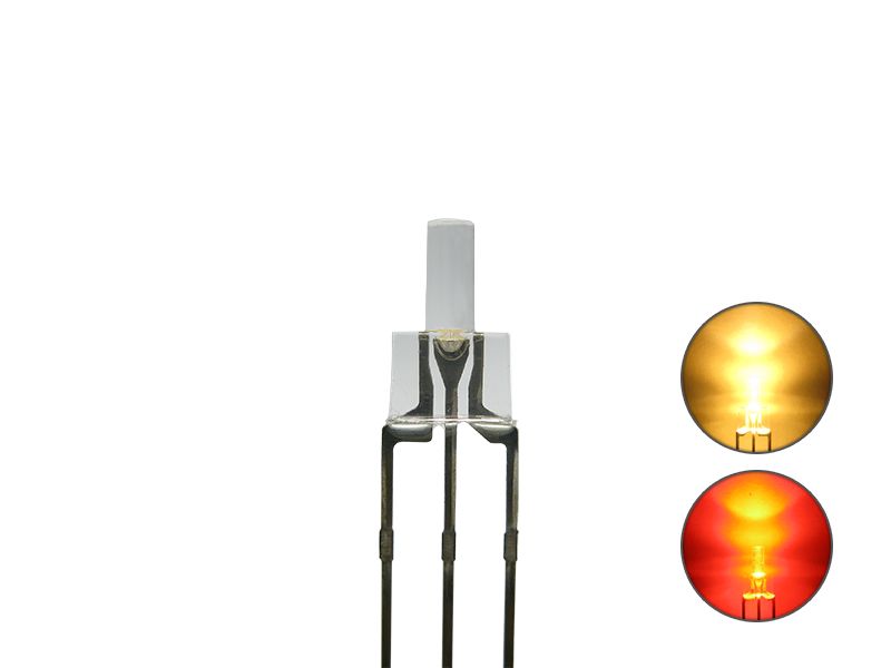 50805 DUO Bi-Color LED 2mm lang klar 3pin Ano