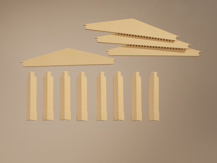 80407 Giebel und Ecksäulen kurz gelb