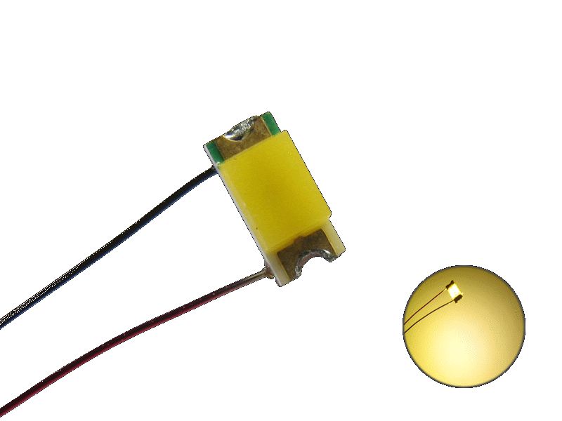 50236 LED SMD 1206 mit Kupferlackdraht warmwe