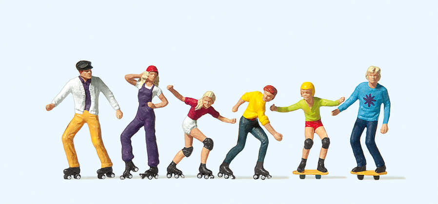Preiser 10074 Rollerskate und Skateboard