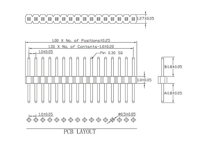 50242 Micro Stiftleiste Steckverbinder RM 1.0