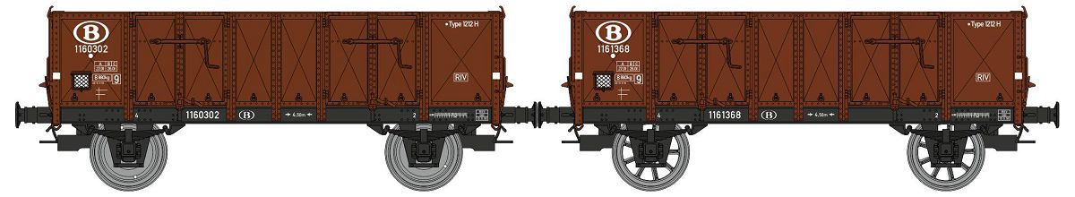 WB-923 SNCB offener Güterwagen-Set 2-tlg. Ep.3