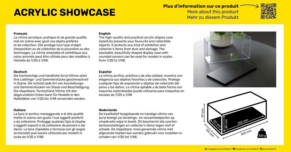 95201 Acrylic Showcase / Vitrine 145x265x105mm
