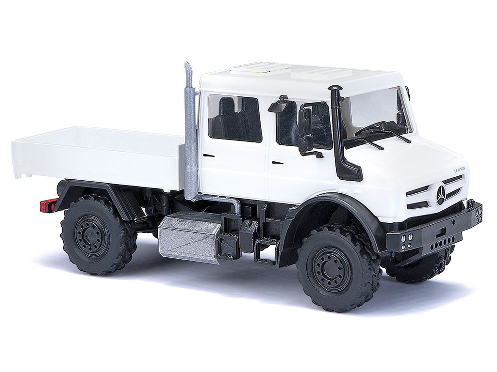 Busch Autos 51081 MB Unimog U5023 Pritschen weiß