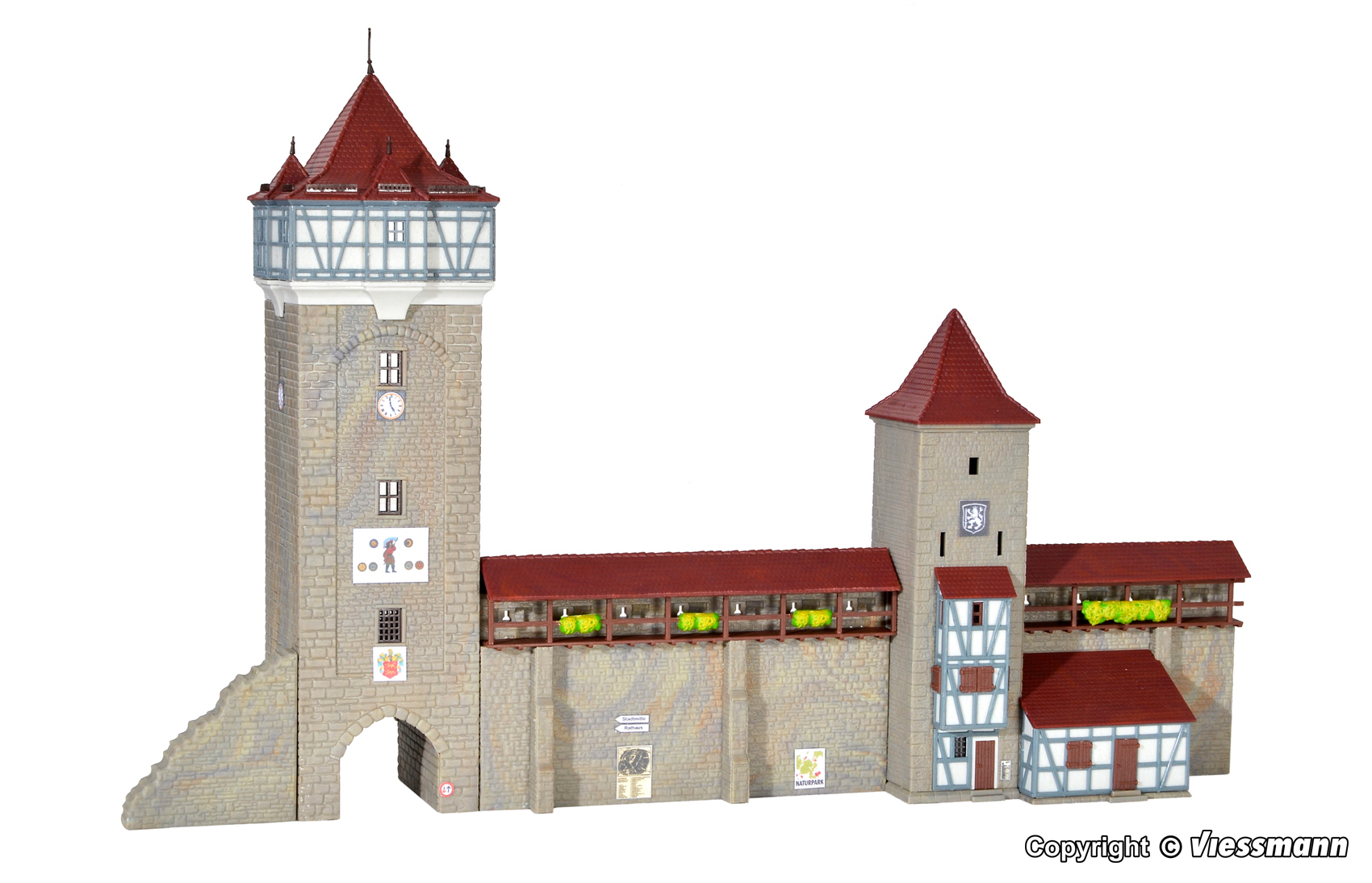 37362 Stadtmauer mit Fachwerkturm