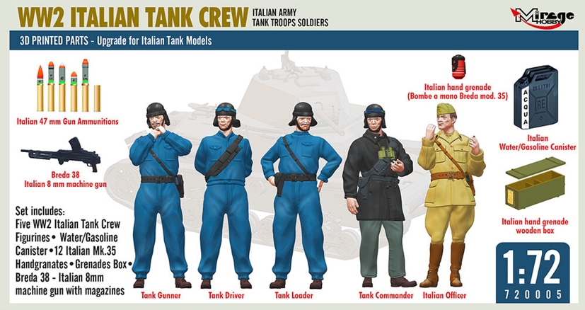 4072005 ITALIAN TANK CREW WITH EQUIPMENT
