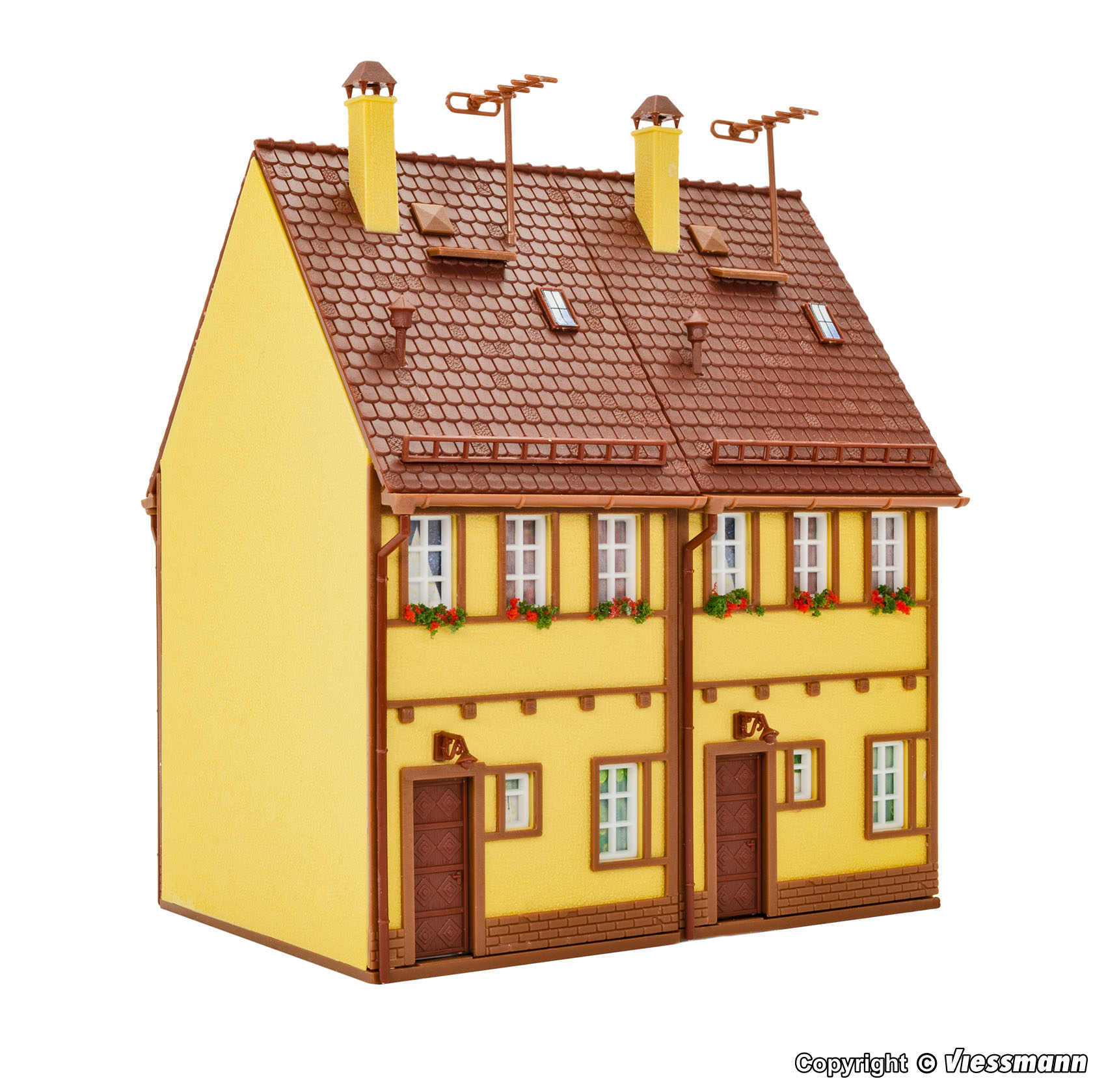 43844 Reihen-Doppelhaus, gelb