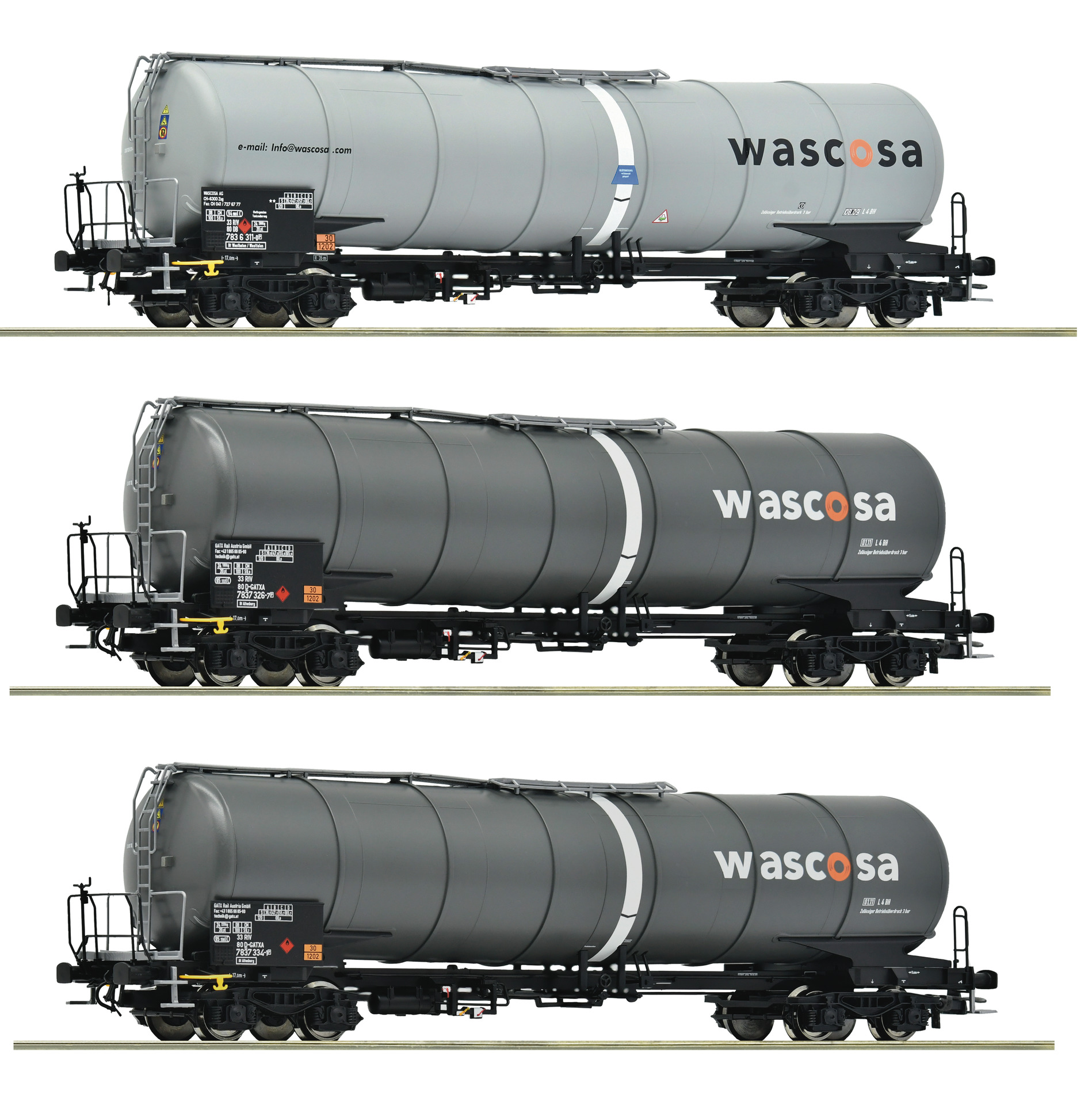 6600143 GATX/Wascosa Kesselwag. Set 3tlg. Ep.5/6