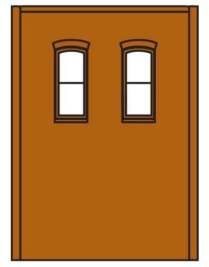 DPM30139 Two-Story Two Upper Window Wall, 4 St.