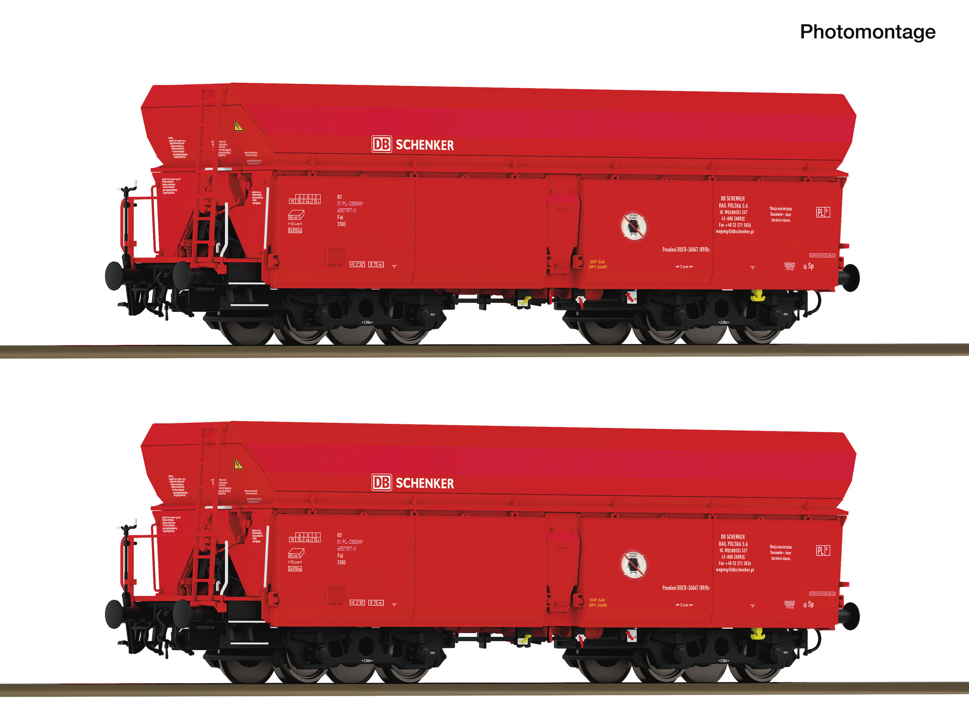 Roco 6600326 DB-Schenker Selbstentladewg. Set 2t. Ep6