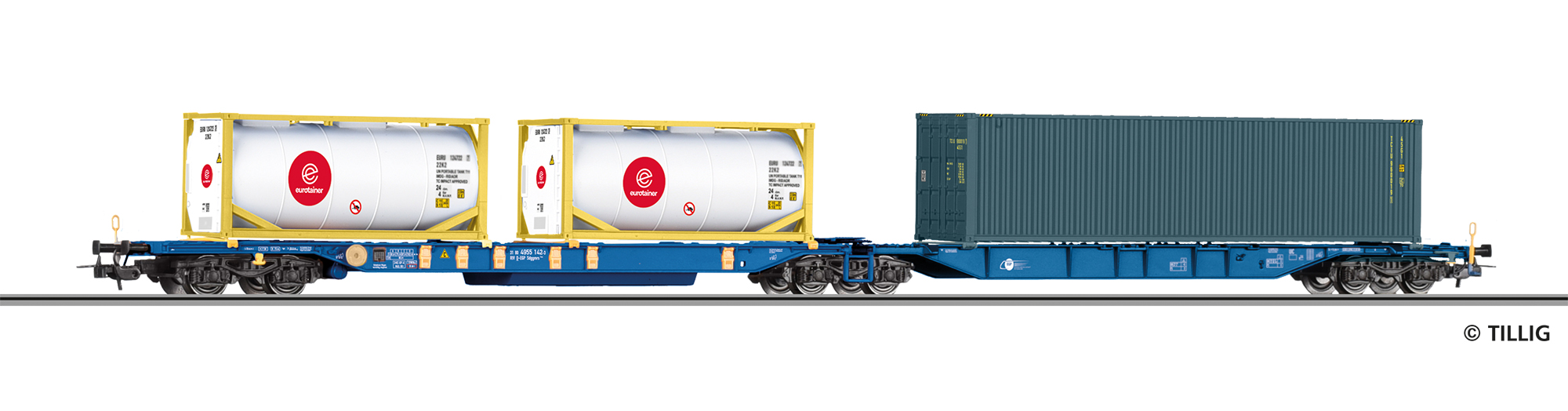 77082 Doppeltragwagen Sdggmrs 744 der Eisenba
