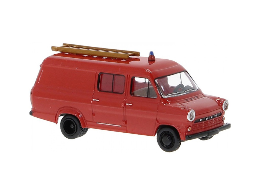 34160 Ford Transit MKI Halbbus FW rot/schwarz
