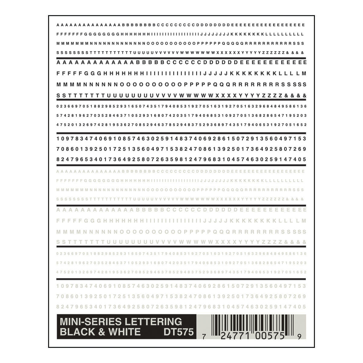 WDT575 Buchstaben in schwarz & weiß