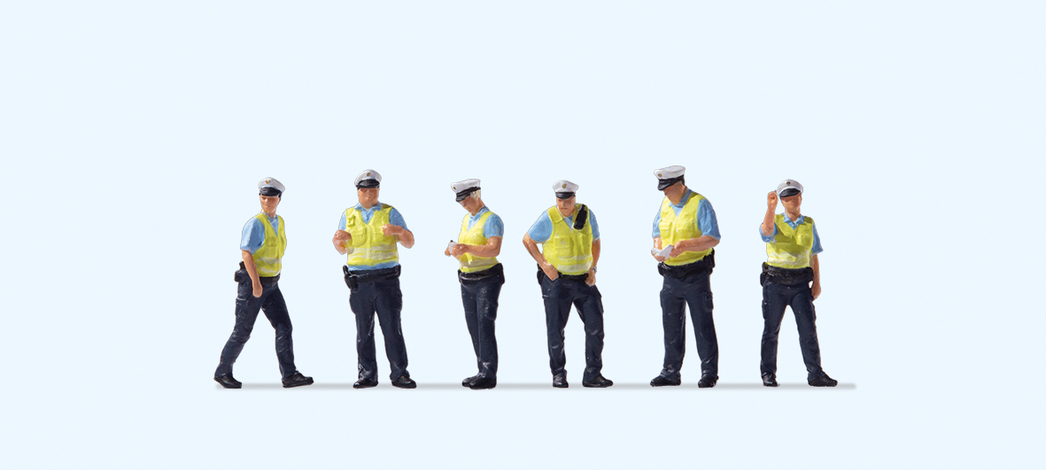 Preiser 10777 Polizei Sommeruniform mit Warnweste