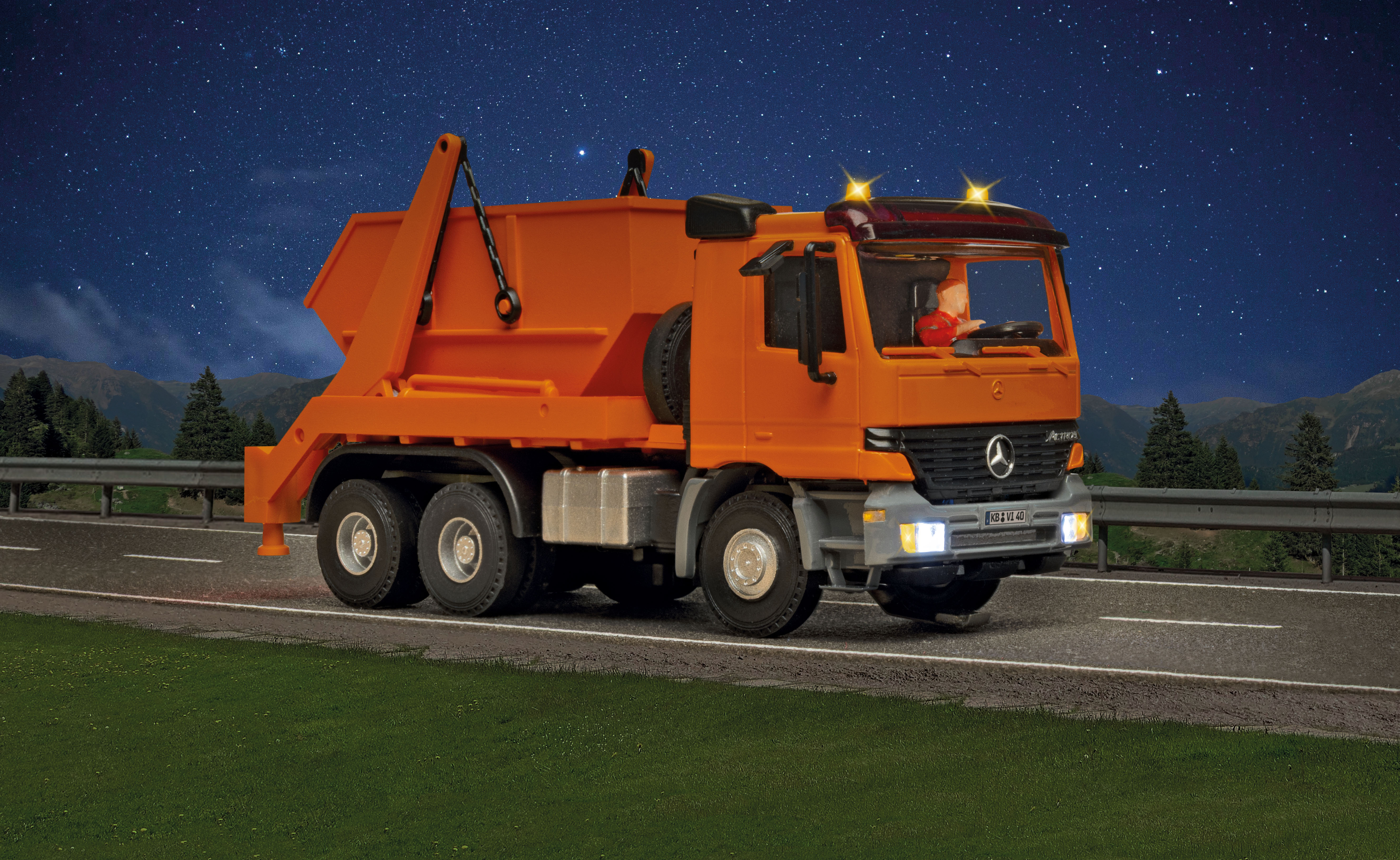 8040 CarMotion: MB Actros Absetzkipper orange