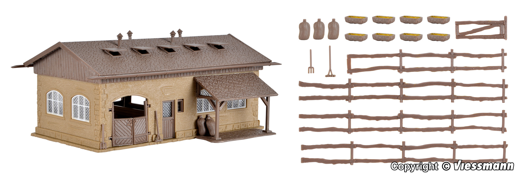 43740 Schweinestall mit Schweinen