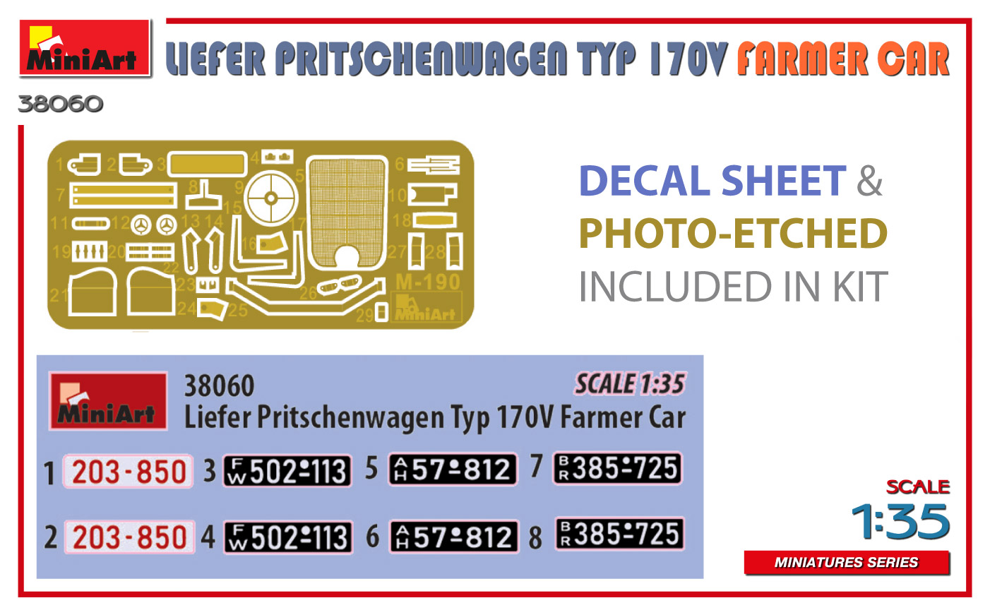MiniArt 38060 Liefer Pritschenwg. Typ 170V Farmer Car