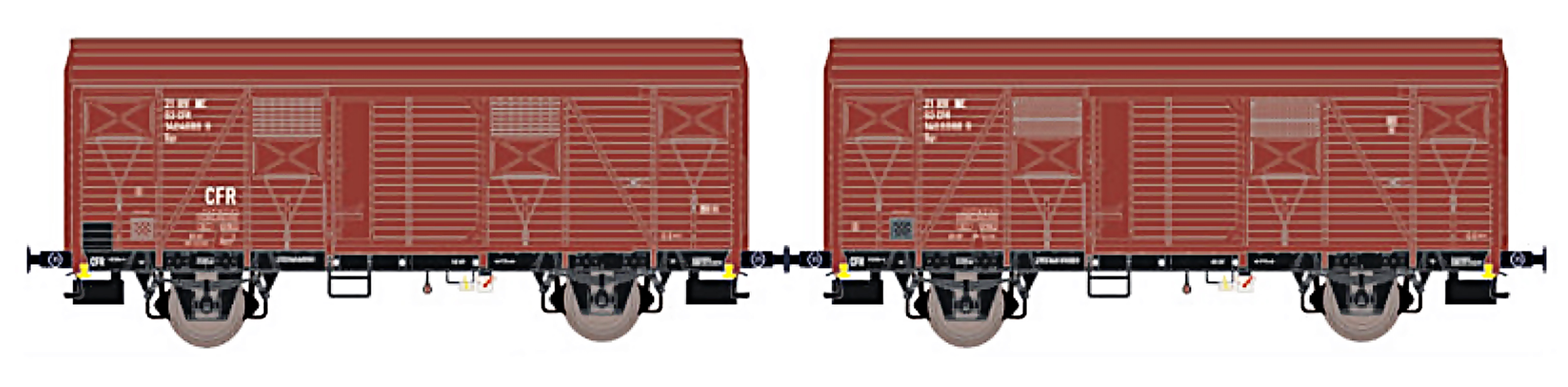 EX20951 CFR gedeckte Güterwg. Set Ggs 2-tlg Ep.4