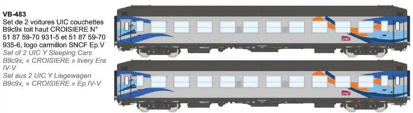 VB-483 SNCF Schlafwagen-Set 2-tlg. UIC Ep.4/5